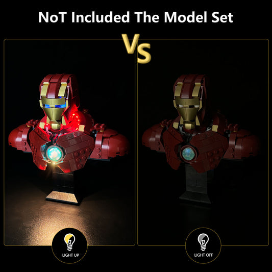 Brixspark Light Kit For LEGO Iron Man MK4 Bust #76327